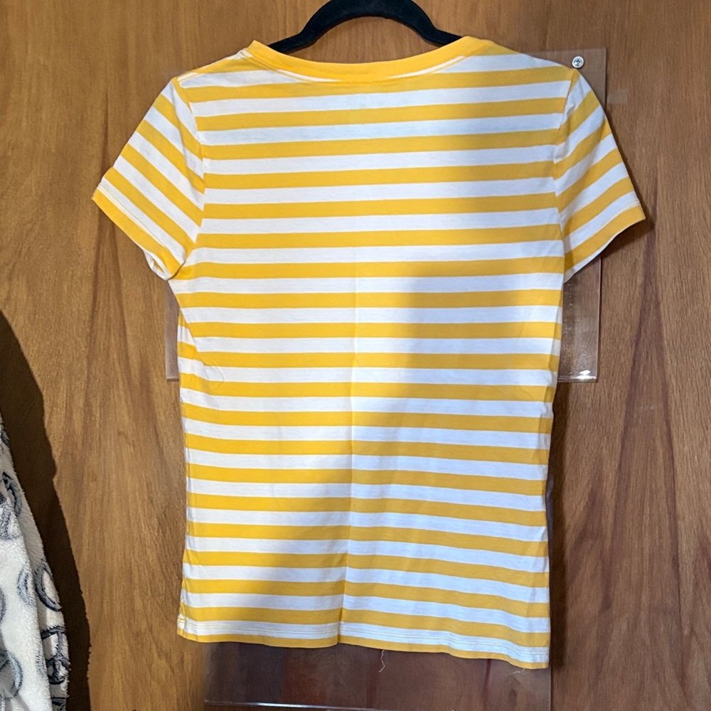 GAP Yellow & White Striped Crew Tee - Picture 4 of 4